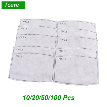 * Tcare 10pcs/Lot PM2.5 Activated Carbon Filter Paper for Adults Mouth Face Mask Health Care