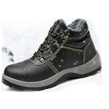 Дизайн мужские зимние кожаные теплые противоскользящие защитные ботинки для занятий спортом на открытом воздухе