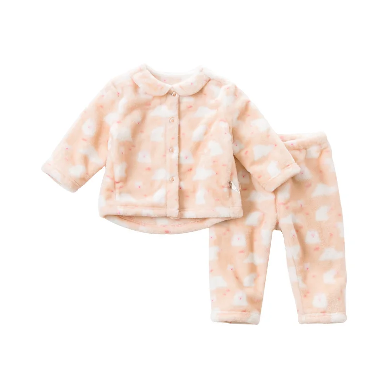 DB12776 dave bella/комплект пижам для детей; зимняя Домашняя одежда унисекс для маленьких детей; одежда для сна с длинными рукавами и принтом - Цвет: pink