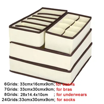 

Bra Underwear Storage Box Non-woven Wardrobe Drawer Closet Organizer For Casket Container Scarf Sock Foldable Multi-size