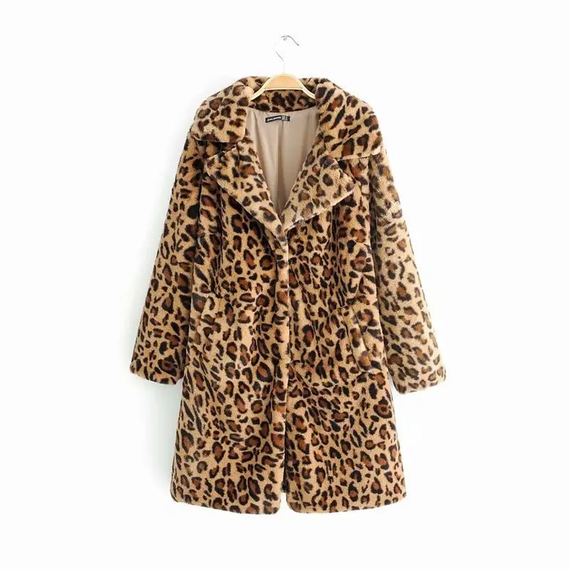 Jia jia 100-9883 European and American fashion long leopard fur coat |