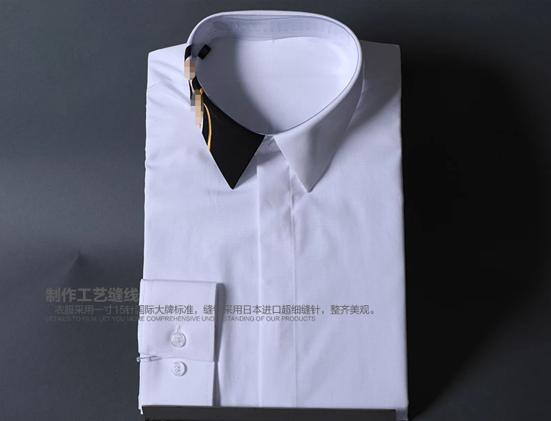Сшивание модные мужские рубашки с длинным рукавом Тонкий черный белый Camisas masculina высокое качество повседневные деловые мужские рубашки M-4XL