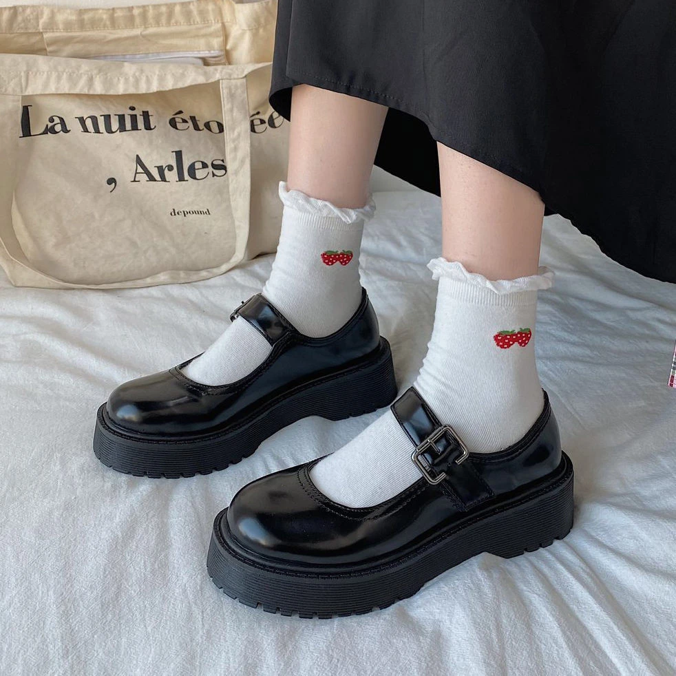 Zapatos de estudiante de colegio para mujer, calzado de uniforme JK, Mary Jane, tacón bajo, novedad de 2021|Zapatos de tacón de mujer| - AliExpress