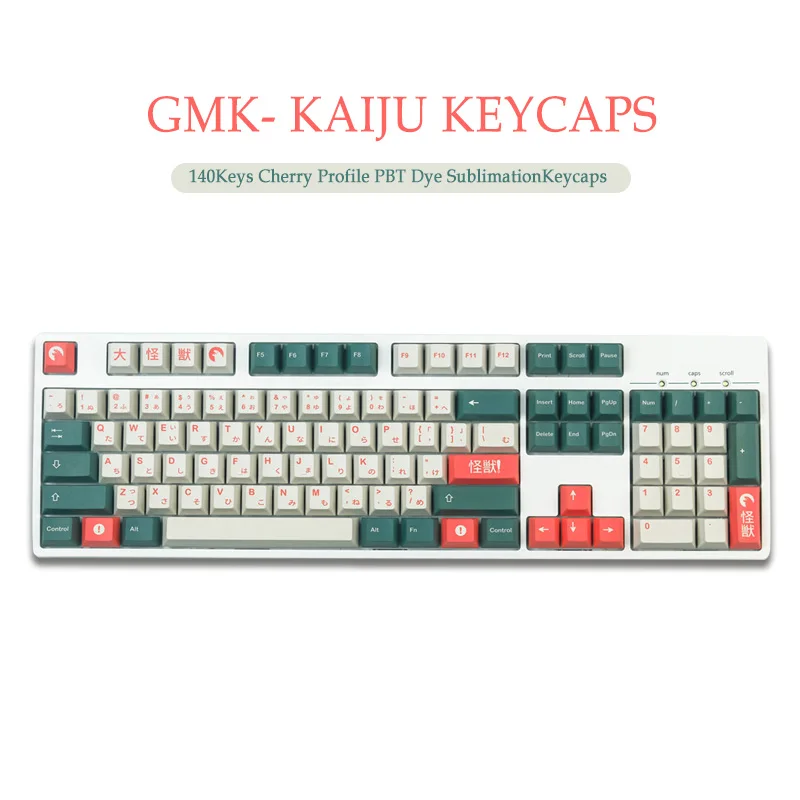 Chaves Gmk Kaiju Keycaps Cereja Perfil Pbt Sublimação Teclado Mecânico para mx Interruptor With1.75u 2u Shift 140