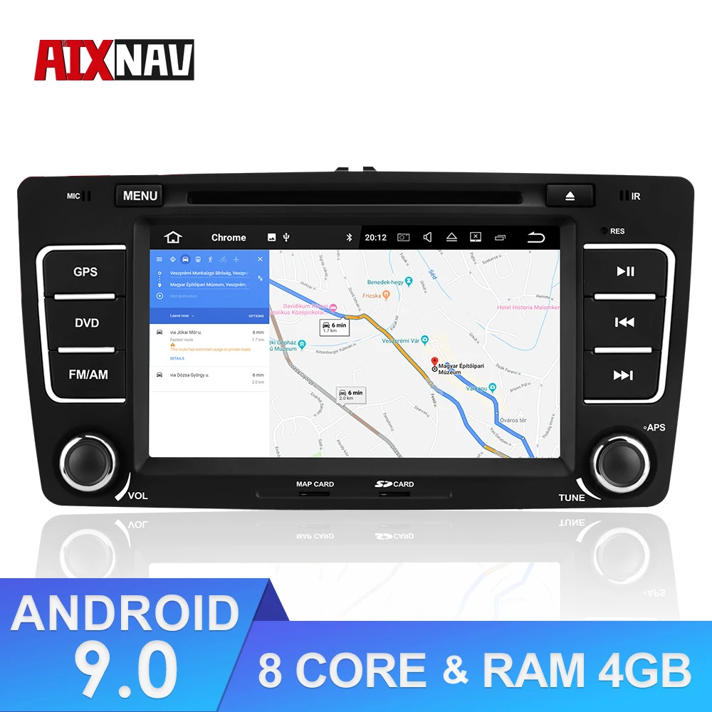 Автомобильный мультимедийный плеер Android 9 0 GPS-навигация для Volkswagen Skoda 8 Core DAB DSP