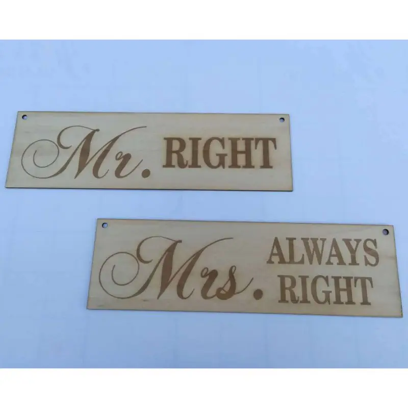Деревянный знак Mr Right Mrs Always, табличка для свадебного выпускного бала, украшение для свадебного приема, набор для невесты, жениха, Висячие знаки
