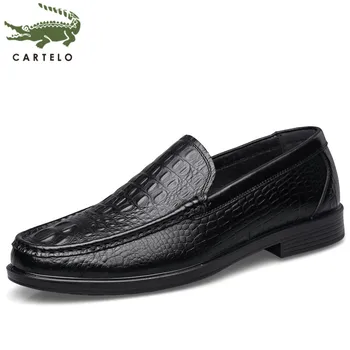 

CARTELO men's shoes British fashion one foot set of middle-aged and elderly business casual leather shoes men