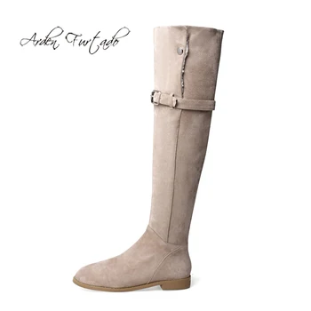 

Arden Furtado 2020 Fashion Women's Shoes Winter Zipper flat warm Over The Knee High Boots Snow boots