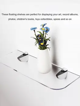 

16.9x5.9 Inch Clear Acrylic Floating Wall Ledge Shelf Straight Acrylic Safety Shelf Suitable For Bathroom Bedroom Office Glass