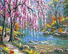 

NEW Counted Cross Stitch Kits Needlework Embroidery - 14 ct Aida DMC Color DIY Arts Home Decor - Forest Scenery 11