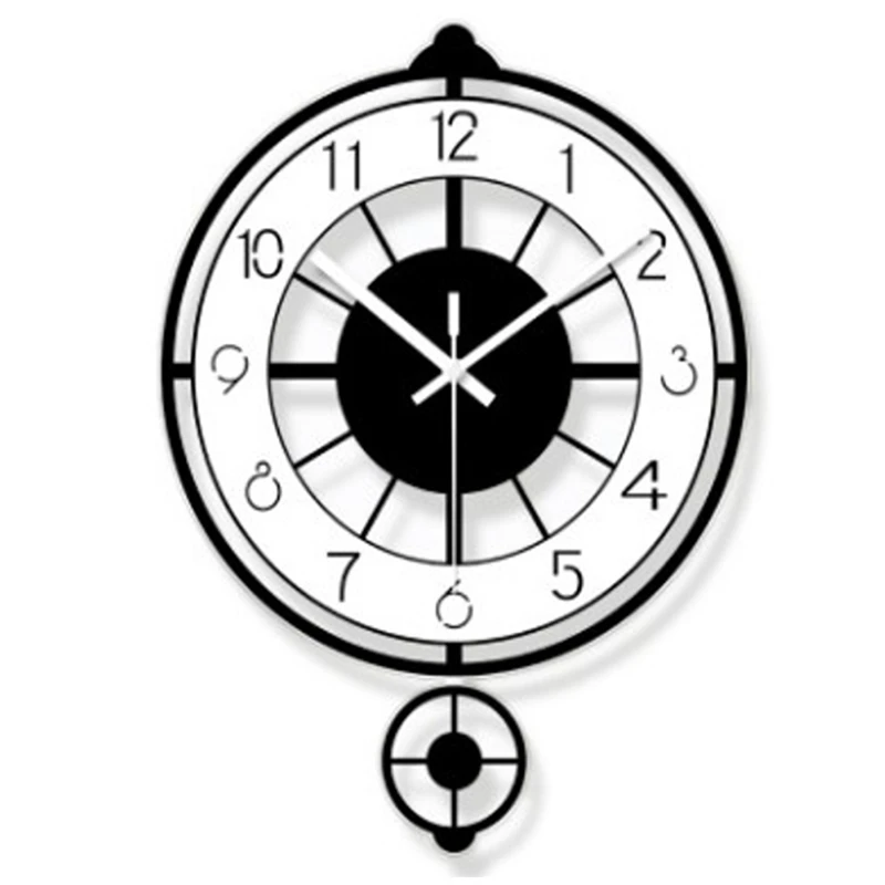 Swingable Silent Large Wall Clock Modern Design Battery Operated Quartz Hanging Clocks Home Decor Kitchen