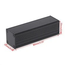 DIY Экструдированный Электронный проект алюминиевый корпус Чехол черный 80x25x25mm