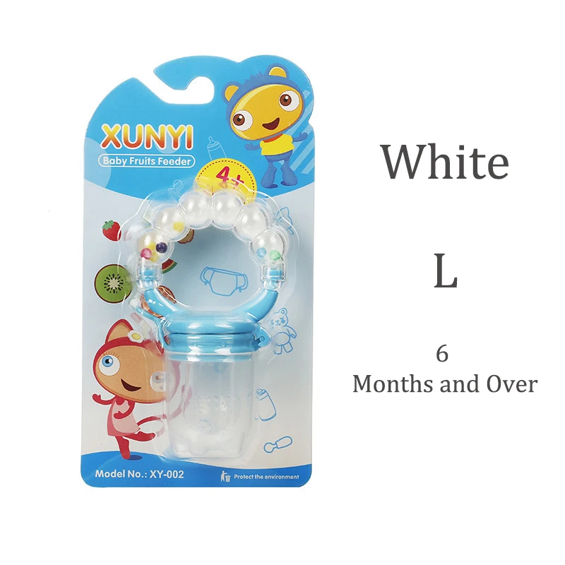 White L 1 шт. бутылочка для кормления свежих продуктов, Детская соска для кормления детей, кормушка для фруктов, соски для кормления, безопасные детские принадлежности, соска, бутылочки - Цвет: White L