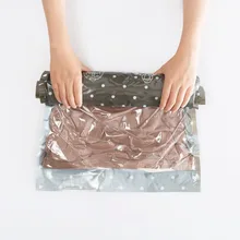 2PC Home Vaccum Compressed Bag Hand Roll Compression Vacuum Bags Travel Clothing Luggage Vacuum Packer Down Jackets Storage Bag