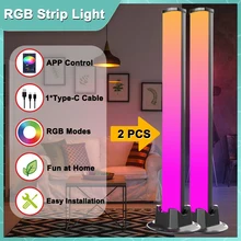 

RGB Pickup Light Led Sound Control Rhythm Lights Symphony Lamp App Control Music Ambient LED Lamp Bar DJ disco Decoration Light