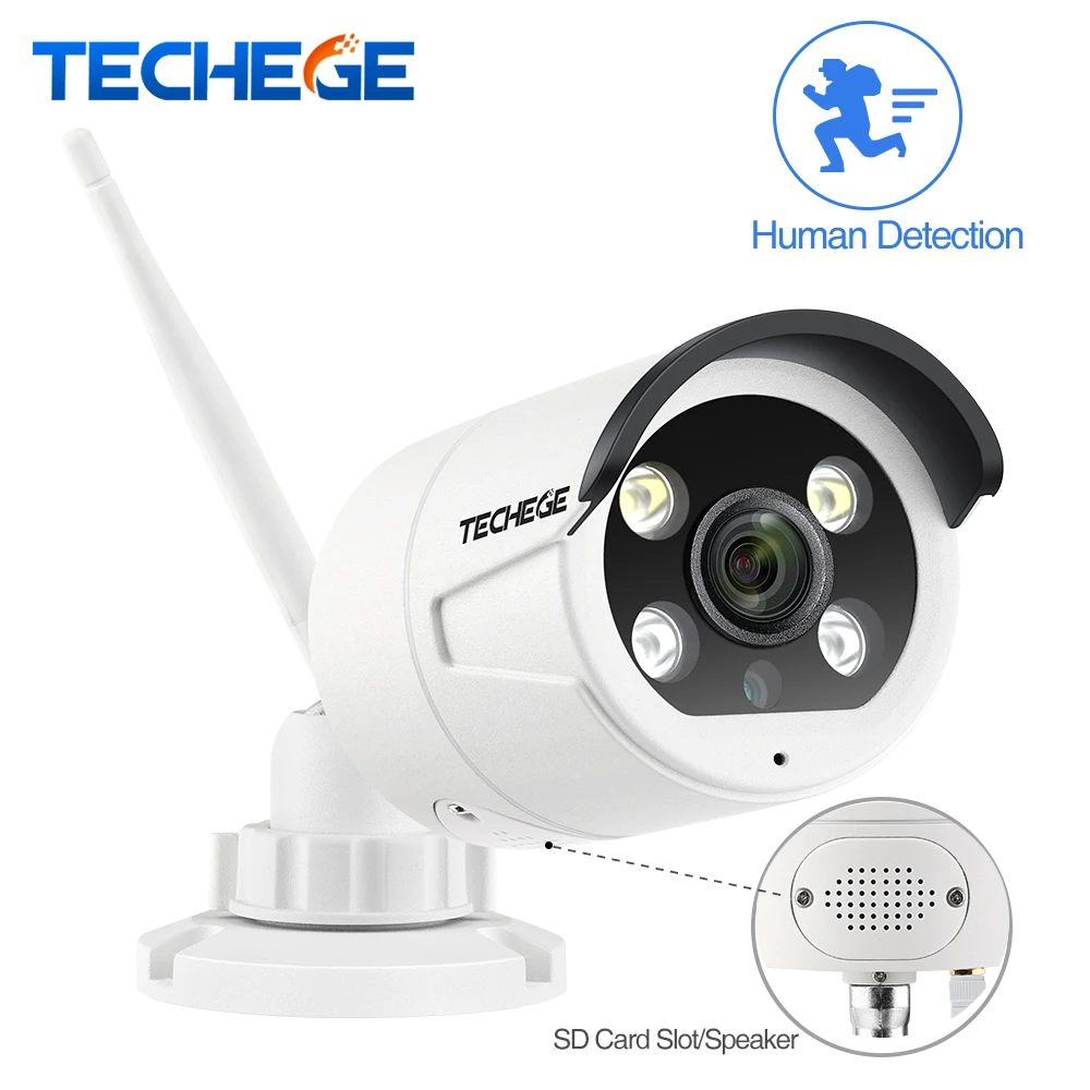 Techege 1080P wifi IP камера CCTV AI HUMANOID Обнаружение двухсторонний разговор 2.0MP
