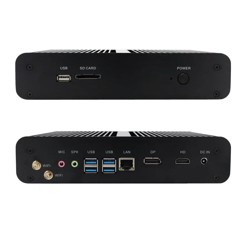  Rich ports mini gaming PC Core i7-8550U low power PC desktop Fanless system mini Computer without c