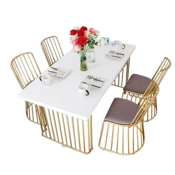 

Nordic modern wrought iron golden dining chair designer casual single chair bar chair high chair creative chair