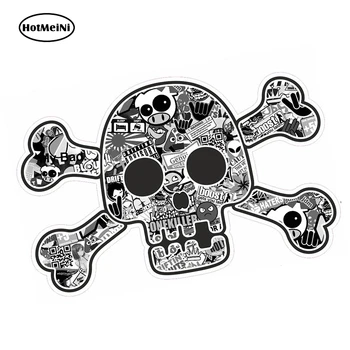 

HotMeiNi 13cm X 9cm Pirate Style Skull Crossbones with Colour JDM Style Stickerbomb Motif External Vinyl Car Stickers