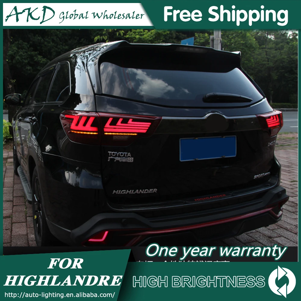 Задний фонарь для автомобиля Toyota Highlander- светодиодная сигнальная лампа Противотуманные фары DRL дневные ходовые огни тюнинг автомобильные аксессуары