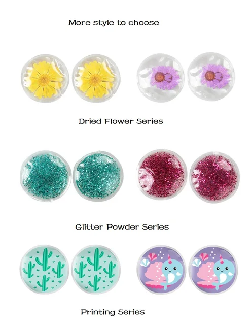 2 Pcs Ice Gel Eye Patch for Injuries Reusable Gel Cold Pack for Pain Relief Toothache Breastfeeding Tired Eyes Face Headaches random color