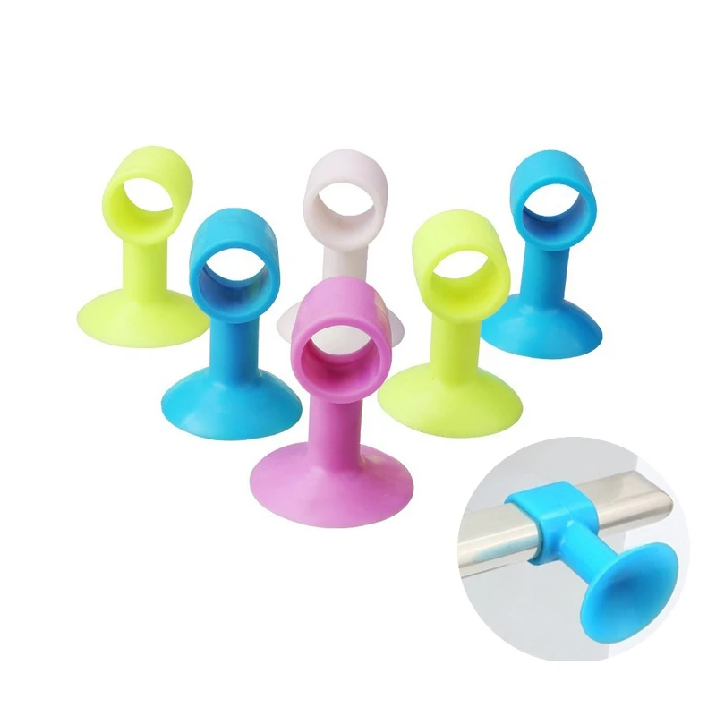 NO LOGO 2pcs Doorknob Wall Mute Crash Pad Cushion Cabinet Door Handle Lock Silencer Attached Silicone Anti-collision House Door Stopper Color : Blue