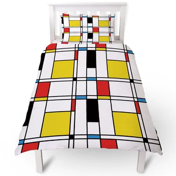 

Geometric Rectangle Multicolor Duvet Cover Pillow Case Quilt Cover Set Bedclothes Single Bedding Sets For Bed