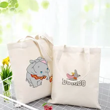 Холщовая Сумка-тоут Dumbo Сумочка с пользовательским принтом логотип DIY хозяйственная сумка экологическая многоразовая утилизация ежедневного использования