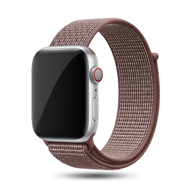 Smokey Mauve Спортивная петля для Apple watch, ремешок 42 мм, 38 мм, 44 мм, 40 мм, тканый нейлоновый браслет correa iwatch серии 4, 3, 2, 1, браслет для часов Apple watch 5, 4 - Цвет ремешка: Smokey Mauve