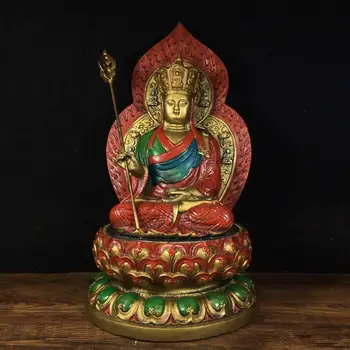 

Wedding 11" Tibet Buddhism Temple bronze Painted Ksitigarbha Buddha statue The Four Great Bodhisattvas of Buddhism Amitabha