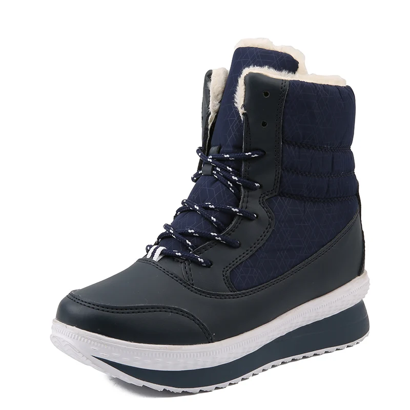 BlueBoots1 Прямая поставка; зимние сапоги; женская зимняя обувь; сапоги до середины икры; женские теплые зимние сапоги из водонепроницаемого плюша; botas mujer - Цвет: BlueBoots1