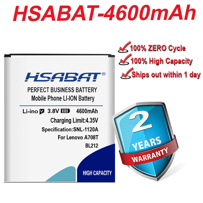 BL212 4600 мАч оригинальный аккумулятор HSABAT для Lenovo S8 A708T A628T A620T A780E A688T S898t + | Мобильные
