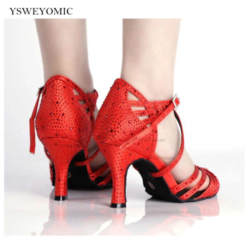 2021 Customized Color and Heels Rhinestone Women Dance Boot Green Dance Shoes For Latin Salsa Dancing Indoor Outdoor