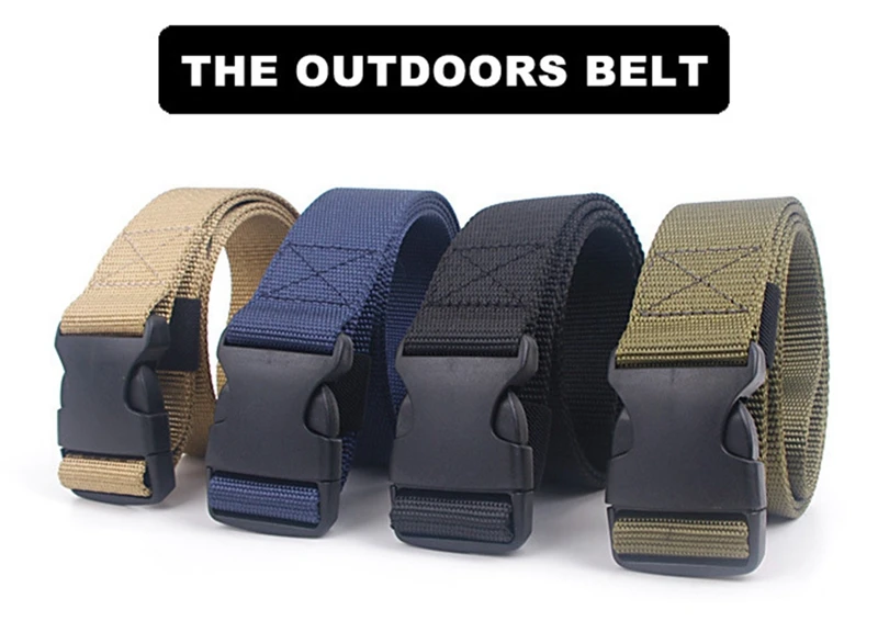

38mm Wide Belts For Quick Sliders Release Canvas Belt Buckle Clips Tactical Waist Straps Webbed Plastic Buckle Length 48 Inch