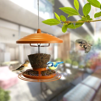

Nordic Creative metal suspension Bird feeder outdoor Garden courtyard Feed storage Bird feeding Modern home decoration