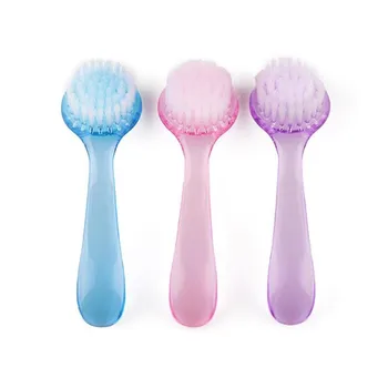 

Plastic Nail Brush Make Up Washing Nail Art Dust Round Head Powder Clean Brush Cap Pedicure Manicure Tools D144