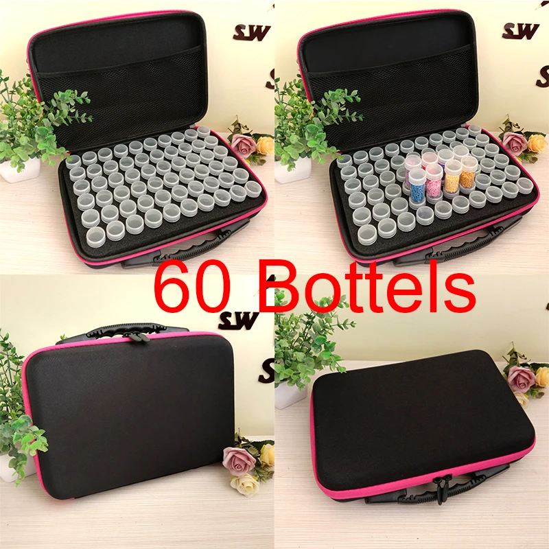 15/30/60/120/140 Bottles Storage Box 5D Diamond Painting Accessories Tools Container Bag Carry Case Embroidery Mosaic органайзер