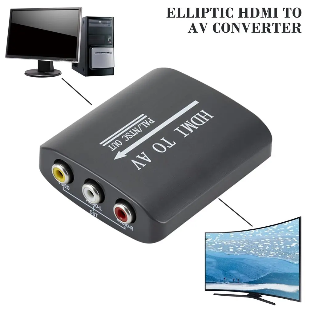 Hdmi в Av конвертер 1080P Hd интерфейс ТВ Rca преобразователь сигнала видео | Электроника