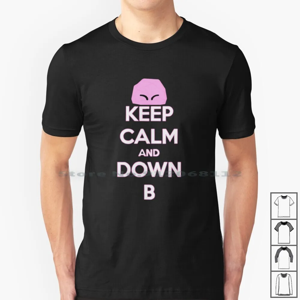 ФУТБОЛКА B с надписью Keep Calm And Down 100% хлопок суперразбиваемые броши персонажи и
