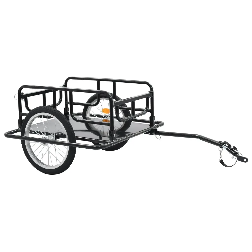 

VidaXL Two-Wheeled Bike Cargo Trailer 130x73x48.5 Cm Steel Black 91770 Steel Maximum Load Capacity 50 Kg Foldable Drawbar
