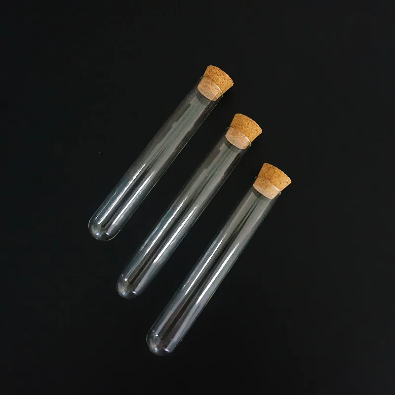 Tubos de Ensaio de Fundo Redondo de Vidro com Rolhas de Cortiça de Madeira Material de Laboratório Lote Milímetros Limpar 24 Pçs - 15x100 4 Com Rolhas De Cortiça de Madeira Material de Laboratório