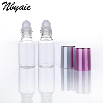 

6-piece clear glass e ssential oil roller bottle with glass ball aromatherapy l ipstick rolling bottle 5ml 10ml 70 massage