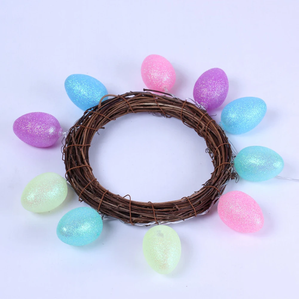 

Easter Egg Led String Lights Battery Decorative Operated Rattan Wreath Garland Lamp for Bedroom Home Party Festival Decoration