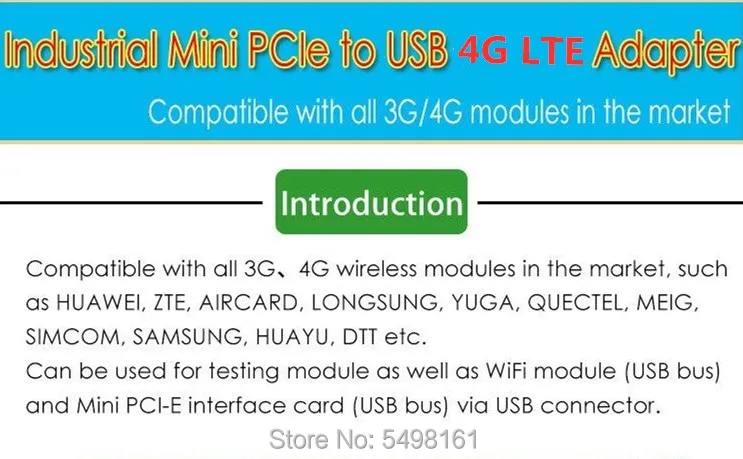 Мини-карта pci-e WWAN для мини-usb адаптера со слотом для sim-карты для wwan/3g/4G lte беспроводной модуль 4G LTE USB dongle