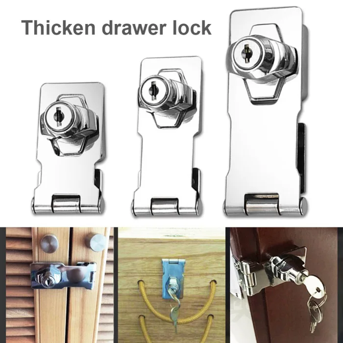 Keyed Hasp Lock Twist Knob Keyed Locking Hasp for Small Doors Drawer Cabinet THIN889
