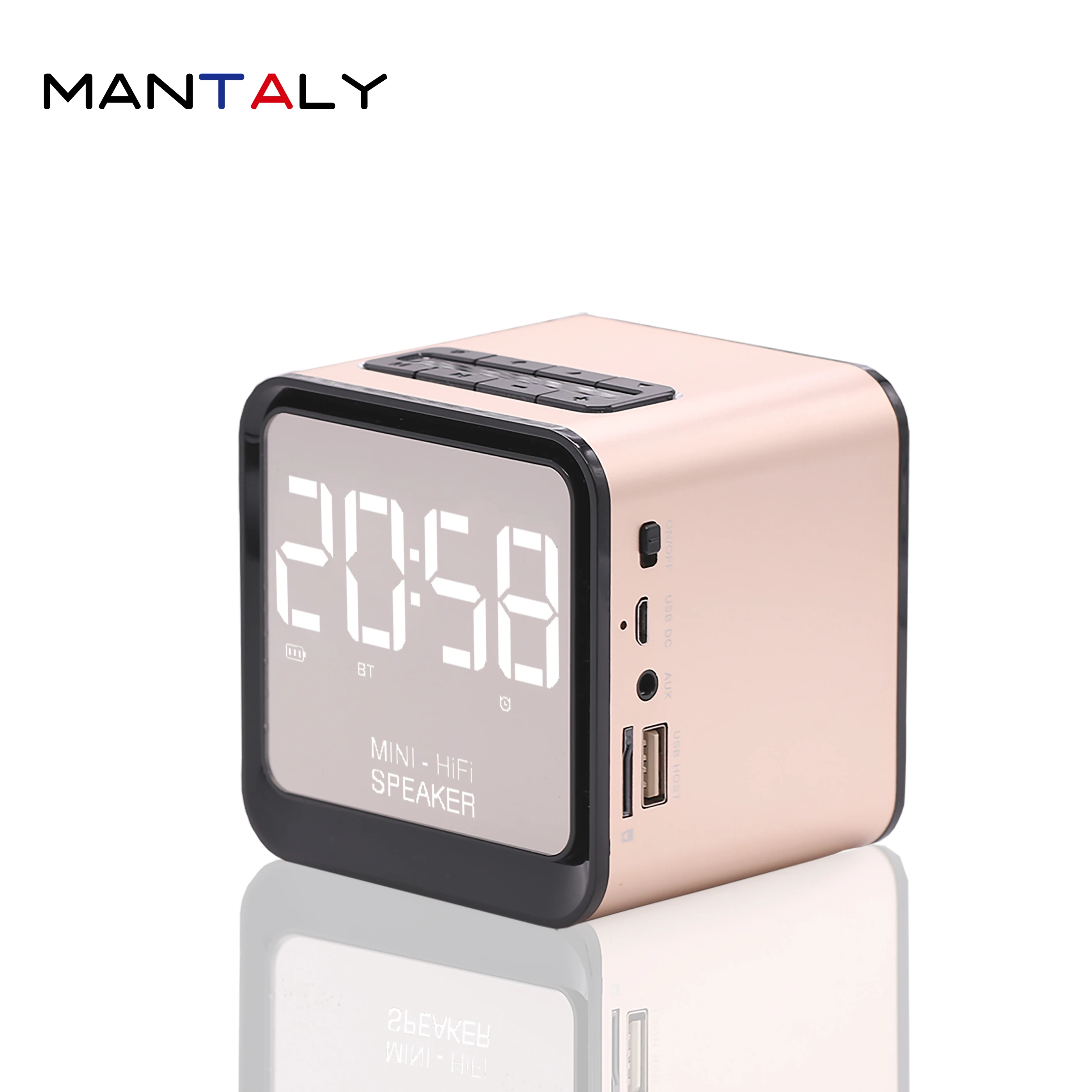 

Alarm Clock Column Bluetooth Portable Speaker enceinte Wireless blutooth Mini Loud Speakers music Radio FM TF Card LED Light 5W