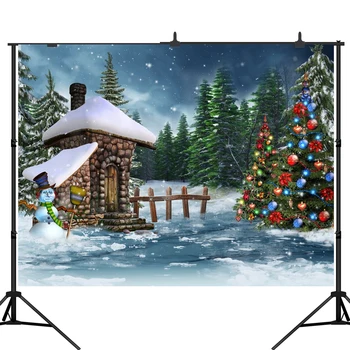 

Lyavshi christmas village houses snowman forest Photography Backgrounds Photographic Backdrops For Photo Studio