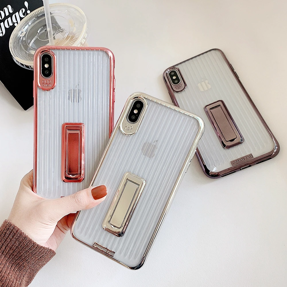 Прозрачный чехол для iPhone Xr с подставкой дисплея прозрачный противоударный 7 8 Plus X