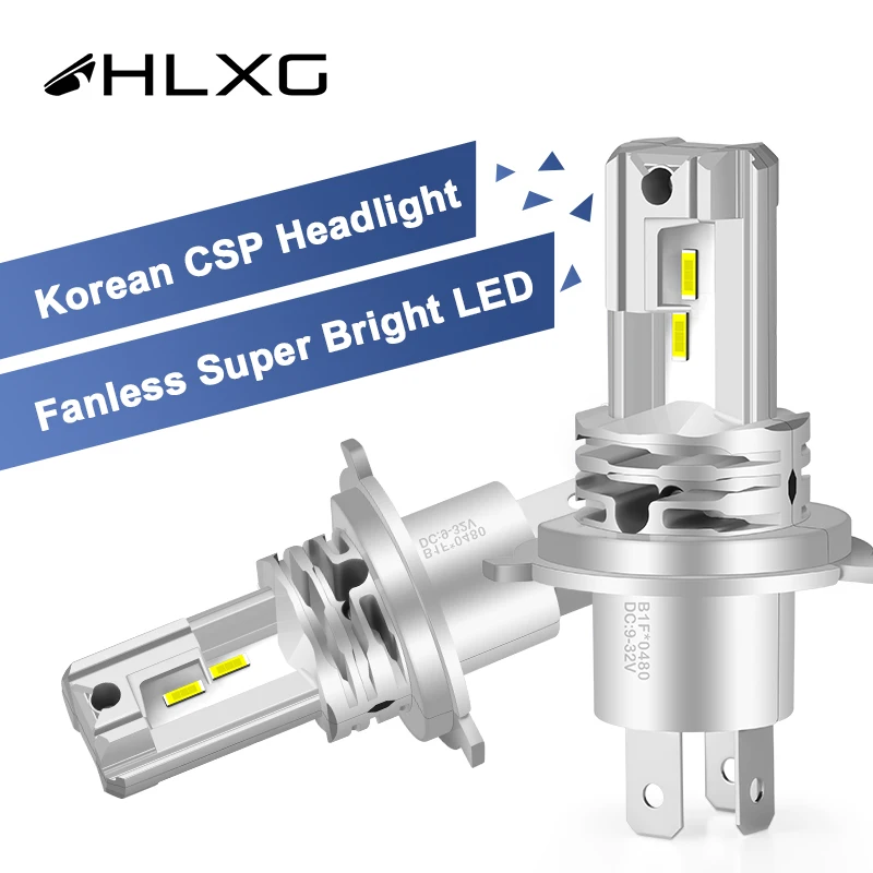 HLXG LED H4 H7 CSP Mini Projector lamps Hi/Lo Beam for car Headlight Bulb Motocycle H4 led luces led para auto 12V 6000K 12000LM led car lights led lights led bulbs led headlights led car headlights car headlamps