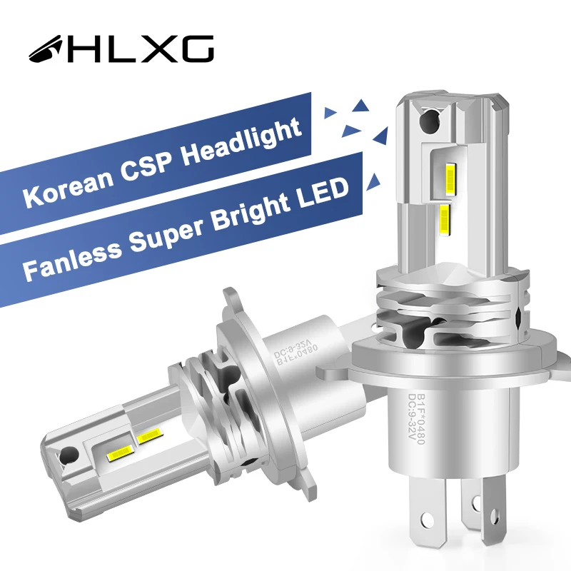 HLXG LED H4 H7 CSP Mini Projector lamps Hi/Lo Beam for car Headlight Bulb  Motocycle H4 led luces led para auto 12V 6000K 12000LM - AliExpress